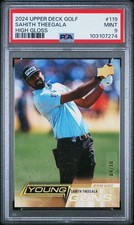 2024 Upper Deck Golf #119 Sahith Theegala High Gloss Young Guns Rookie /10 PSA 9