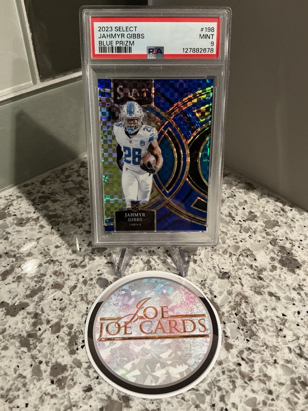 2023 SELECT 198 JAHMYR GIBBS PSA 9 BLUE PRIZM ROOKIE CARD RC SSP /149