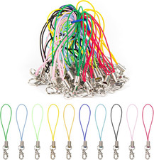50 Pack Colorful Lobster Clasp Cords Cord Strap Charm for Cellphone Keychain DIY