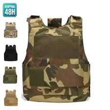 Body Bulletproof Vest Front Back Plates Armor Tactical Jacket Guard Security Kit