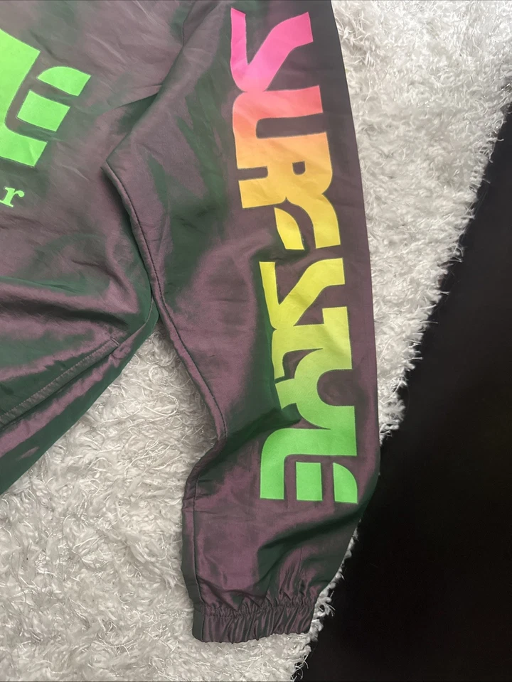 Vintage Surf Style Windbreaker Jacket S Iridescent 1/4 Zip Deadstock NEW T398 - Image 4 of 4