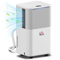 HOMCOM 10L/Day Portable Quiet Dehumidifier for Home, Electric