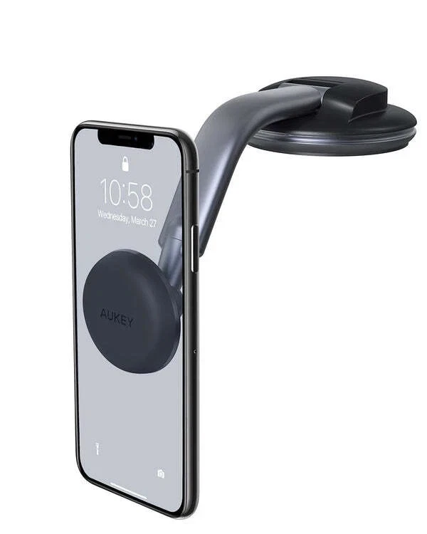 Base Adesiva Rotonda Nera da 80mm con Ventosa per Cruscotto Auto, Supporto per Telefono, Tablet e GPS