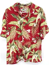 Paradise Found Shirt Mens XL Floral Hawaiian Rayon Button Up Made in Hawaii