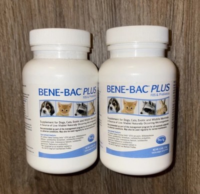 PetAg Benebac Plus Powder Fos Prebiotic & Probiotic for Dogs Cats Or Exotic X 2