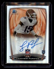 2014 Bowman #65 Loucheiz Purifoy Chrome Rookie Autographs Refractors