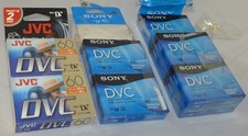 Lot of 7 Sony Sealed DVC 60 Minute Video Cassette Tapes  2 JVC Sealed DVC Tapes