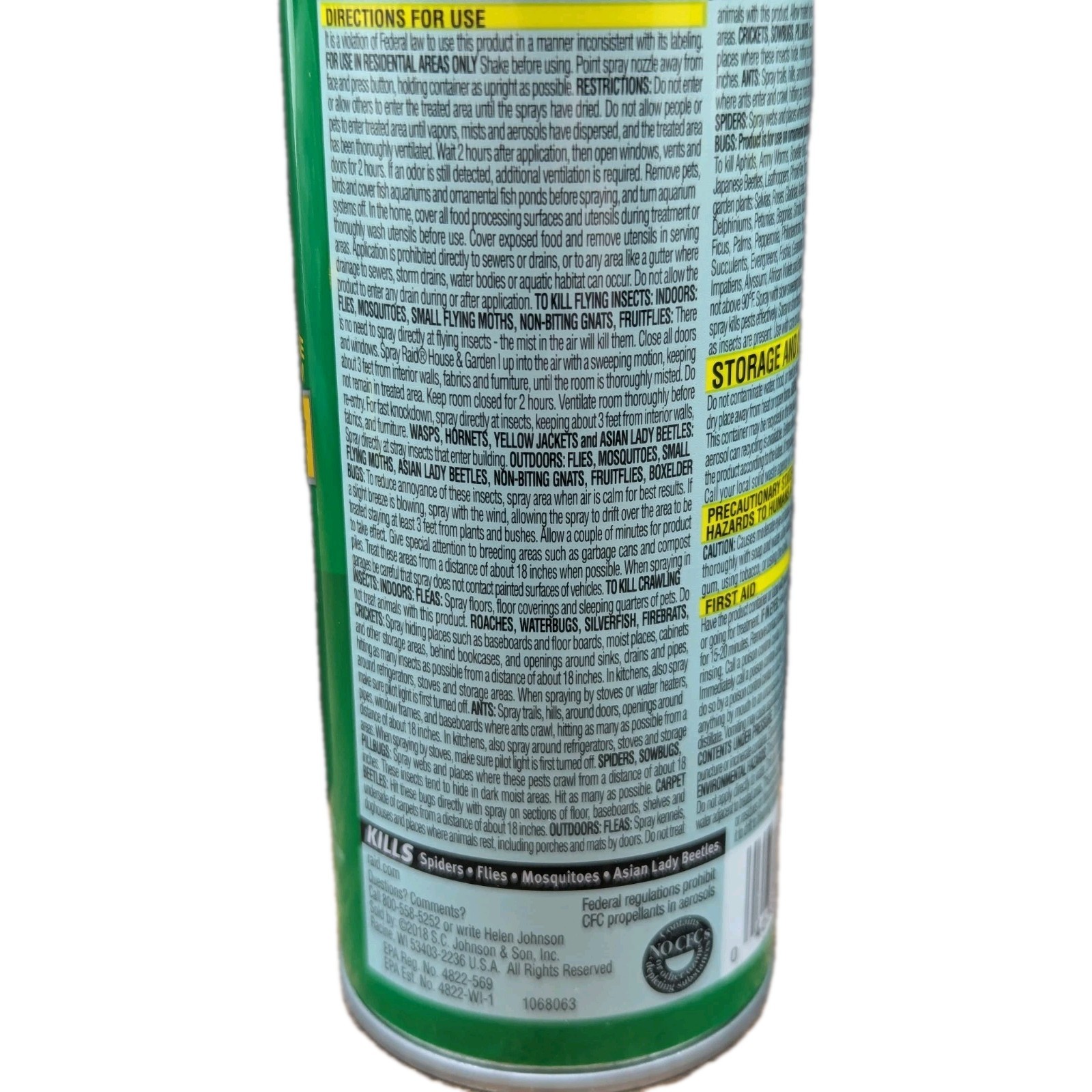 Raid House and Garden, Won't Harm Plants, Attacks Bugs, Indoor/Outdoor, 11 Oz.