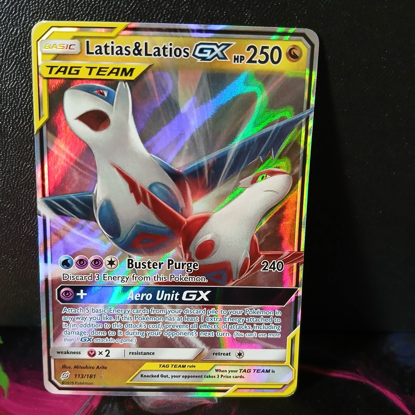 Pokémon Latias & Latios GX Holo Ultra Rare TCG Card Sun & Moon 113/181 LP+