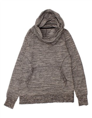 L.L.BEAN Damen Rollkragen Sweatshirt Pullover UK 10 Small grau fleckig CH37