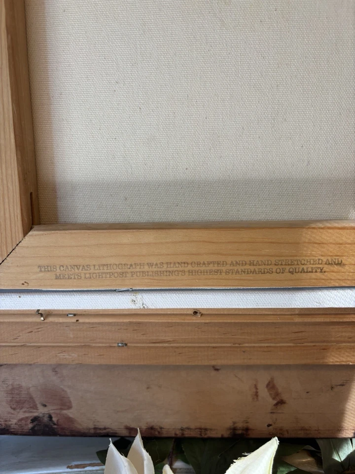 Thomas Kinkade Lamplight Village Signed Numbered by Artist Lithograph on Canvas - Image 4 of 4