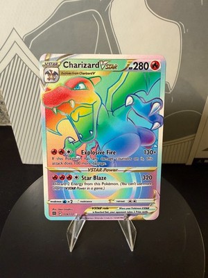 Charizard Rainbow VSTAR 174/172 Pokemon Premium Collectible Gold Metal Card