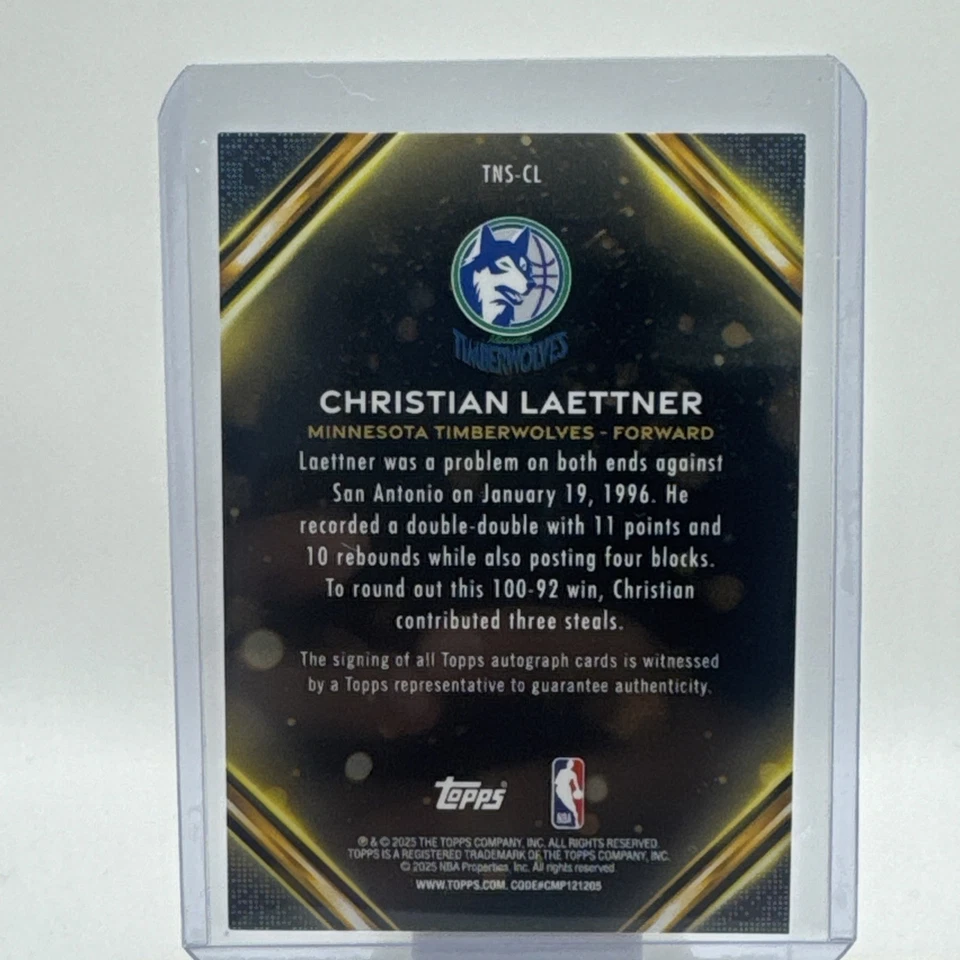 2025-26 Topps Christian Laettner #TNS-CL Topps Notch Signatures Timberwolves Foto 2 de 2