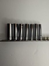 Snap On Socket Set 1/4 Drive Deep 6 Point SAE 7-Piece 9/16-7/32 Good Condition
