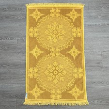 Vintage Fieldcrest Small Bath Towel Gold Yellow Cotton USA MCM Retro 70s
