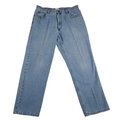LL Bean Jeans Mens 35x29 Blue Straight Leg Natural Fit Cotton Denim Workwear