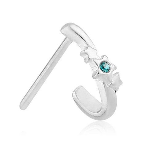 925 Sterling Silver Nose Hugger Stud Ring Star CZ - Choose Your Style - Picture 4 of 7