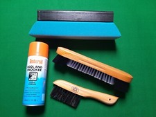 Pool and Snooker table kit Powderl Blue napping block, brush and spray set