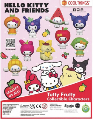 Überraschungskapsel mit Hello Kitty Figur zum Sammeln & Spielen Tutty Frutty NEU