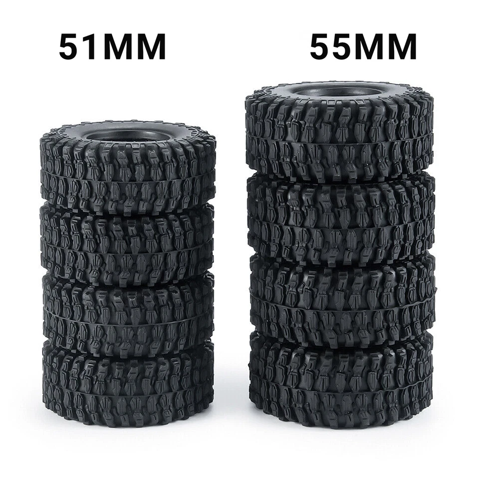 R1 51/55mm Räder Reifen für 1/24 Axial SCX24 90081 00001 RC Crawler（4Stück） - Bild 3 von 4