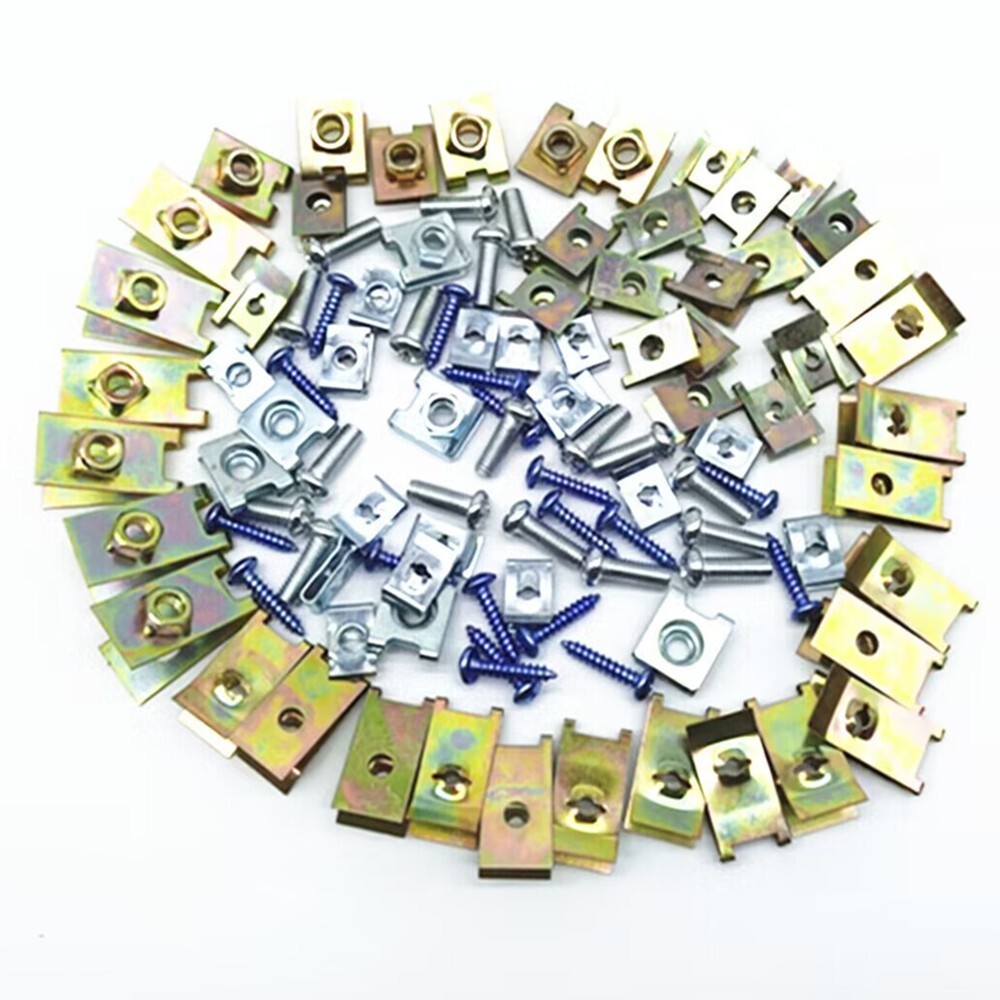 Car Screw Retainer Bumper Fender Panel Fastener U-type Clip Accessories 100PCS