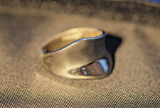 Sterling Silver Twisted Wavy Tapered Concave 16mm Band Ring 925 Size 9 Thailand