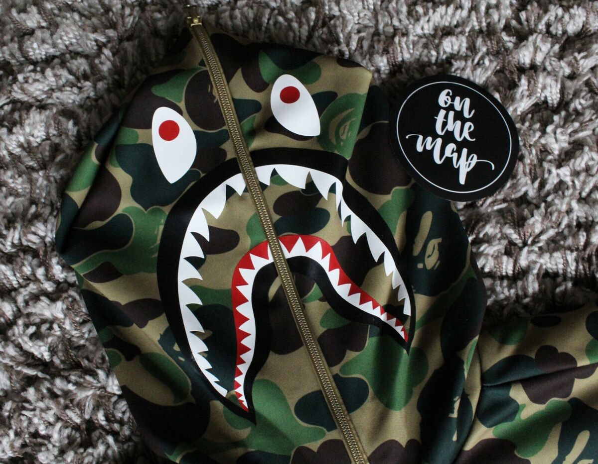 Adidas x Bape Superbowl SB Shark Green Camo Hoodie Size M Adidas x Bape Superbowl SB Shark Green Camo Hoodie Size M