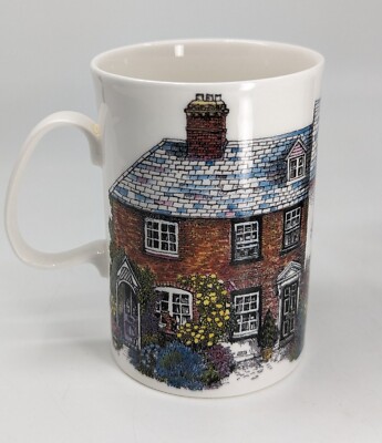 Vtg Dunoon Ceramics Cottages Sue Scullard Cat On Roof Fine Bone China England