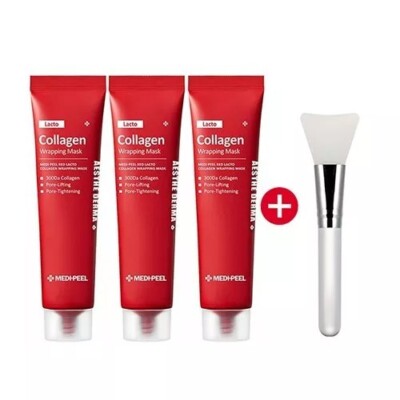 MEDIPEEL+ Red Lacto Collagen Wrapping Mask (70mL *3pcs) Brush gift