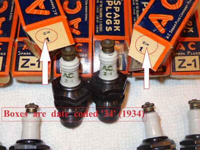 8) ..'NOS' Antique AC - 'Z-1'.. Spark Plugs .. Circa 1934 | eBay