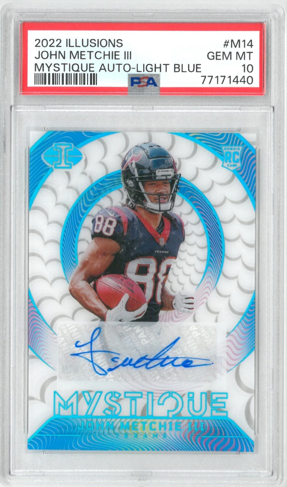 John Metchie Panini Illusions Mystique Autographs #M14 Light Blue