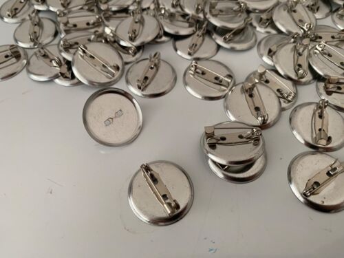 Bundle lot 116pcs circle silver brooch back pin badge fastener bar findings 2cm - Picture 2 of 4