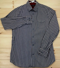 Banana Republic Button Up Shirt Mens Large Slim 16-16.5 Long Sleeve Black Stripe