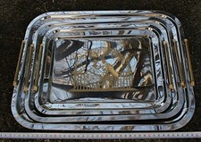 VASSOI TRE SERIGRAFATI MADE IN ITALY - INOXRIV 18/10 CON MANIGLIE DORATE