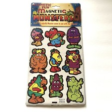 Magnetic Fun Friendly Monsters Lee Publications 9 Paper Magnets Vintage 2002
