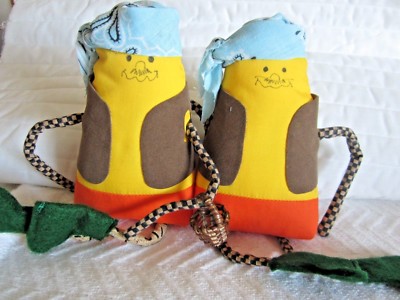 Pirate Candy Corn Dolls Lot of 2 Halloween Fall Decoration Craft Folk Art