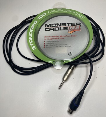Monster Prolink Standard 100 20ft XLR Microphone Cable With Make Adapter New