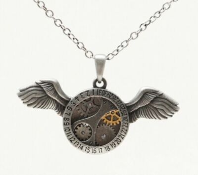Ebros Steampunk Mechanical Angel Wings Flight Necklace Gearwork Alloy Jewelry