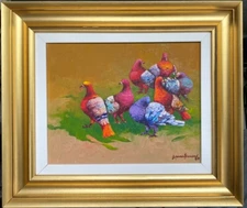 8x10 VINTAGE HAITI HAITIAN ART PAINTING BY GESNER ARMAND