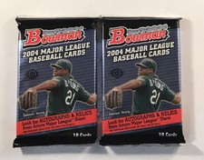 LOT OF 2 / 2004 BOWMAN MLB BASEBALL /Hobby Packs /10 Cards /Fact. Seal/ Molina?