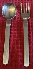 2 Pc Sasaki RIGADIN Japan VIGNELLI DESIGNS Stainless Flatware Serving Set