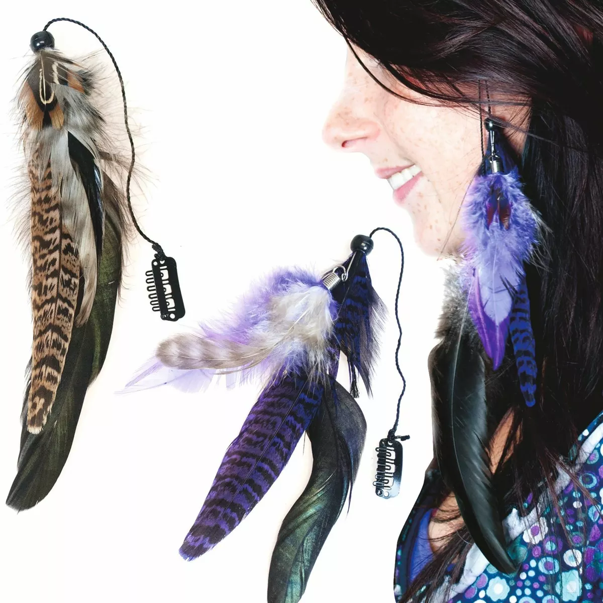 Hair top feather set