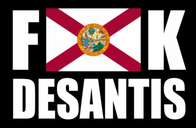 3x5 inch F**k Desantis Florida Flag Bumper Sticker ron FL anti governor state 