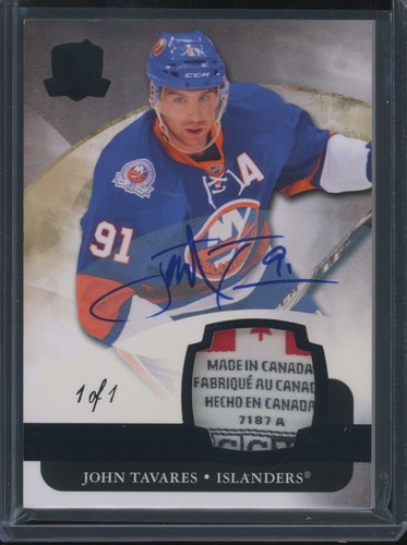 2011-12 The Cup John Tavares #54 Laundry Tag Patch Auto 1/1 Black Autograph SP