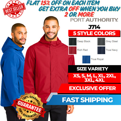 Port Authority J714 Unisex Long Sleeve 100% Polyester C-FREE Rain Hood Jacket