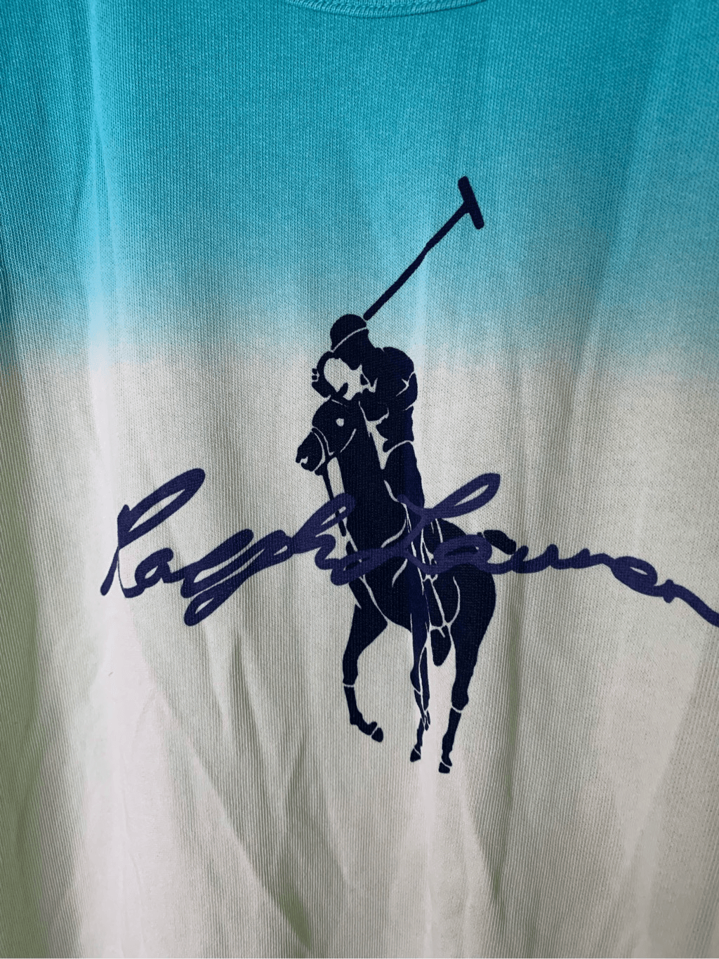 Polo Ralph Lauren WHITE DIP DYE MULTI Big Pony Spa Terry Felpa XXL NUOVA CON ETICHETTE