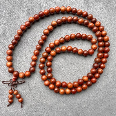 Natürliche Rosewood Rosenkranz 108 Perlen 8mm Halskette Japa Mala Gebetsperlen