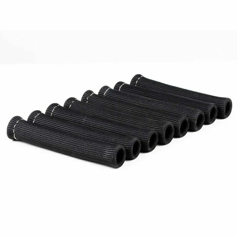 1200° BOTAS DE FIO VELA DE IGNIÇÃO MANGA TÉRMICA ENVOLTÓRIO PROTETOR CAPA 8 PEÇAS PRETO - Imagem 2 de 4