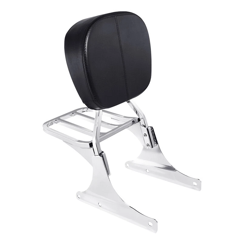 Portaequipajes con respaldo de barra Sissy cromado apto para Harley Heritage Softail 1984-2017 Foto 3 de 4