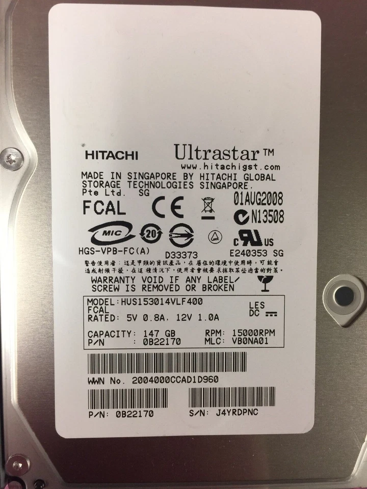 *TESTED* Netapp X278A-R5 Hitachi HUS153014VLF400 146GB / 15K W/ CADDY - Image 2 of 4